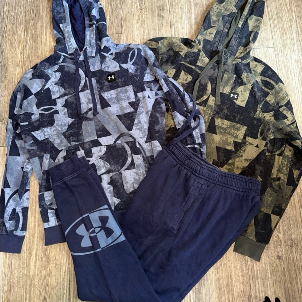 Under Armour Blue and Olive Hoodie Set with Joggers